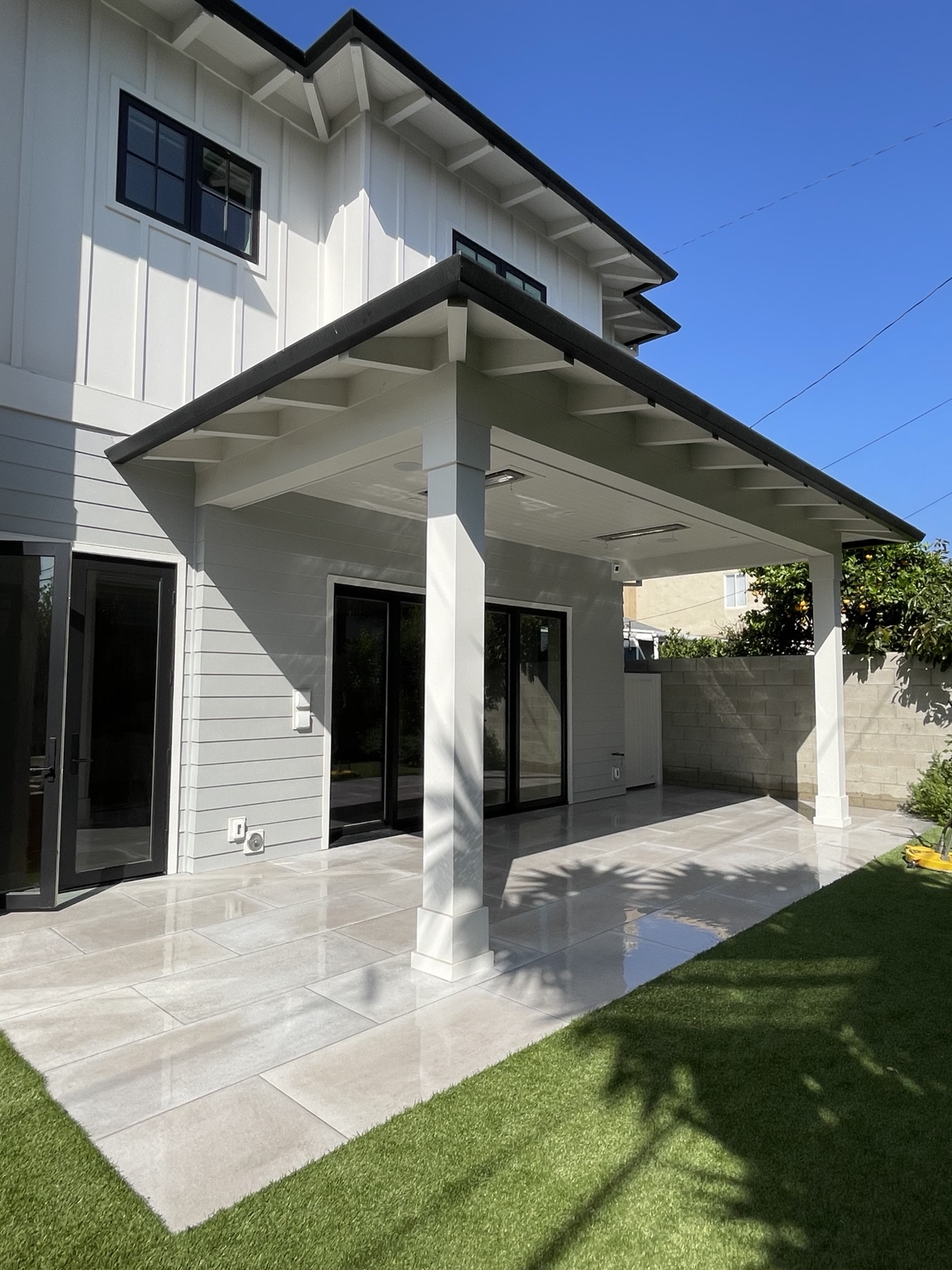 Freshly cleaned house exterior and patio
